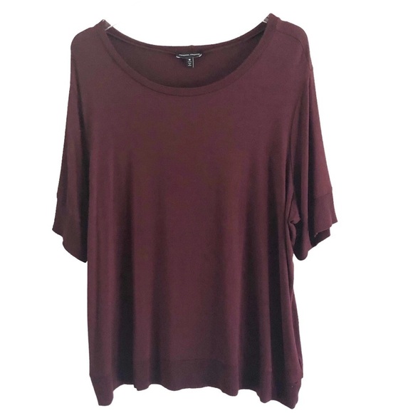 Universal Standard Tunic Maroon Round Neck Short Sleeve Plus 18/20 - Picture 1 of 7